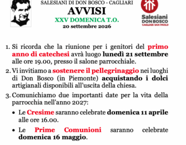 AVVISI XXV Tempo Ordinario